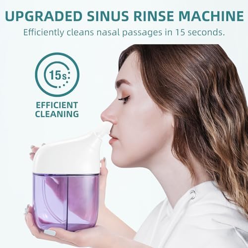 Nasal Irrigation System with 30 Saline Packets, Sinus Rinse Machine, Nose Sinus Cleaner Machine with Water Tank & Waste Collection Tank - Blue