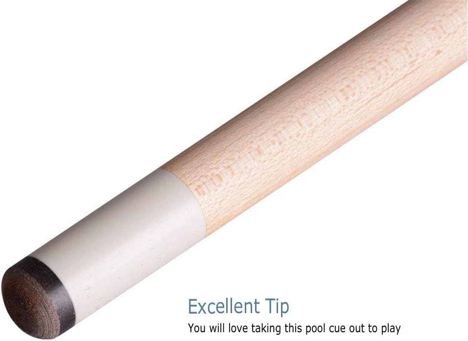 Ergonomic Design 58" Maple Pool Cue Stick Kit with Hard Case | 13mm Tip