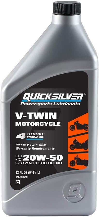 Quicksilver 20W-50 Synthetic Motorcycle Oil, 1 Gallon