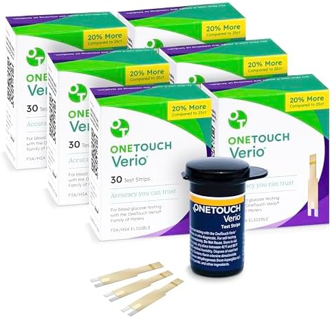 OneTouch Verio Test Strips for Blood Glucose Meter, 30 Count, 2 Pack