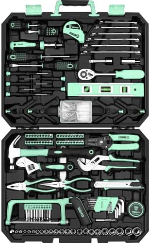 DEKOPRO 228 Piece Socket Wrench Auto Repair Tool Combination Package Mixed Tool Set Hand Tool Kit with Plastic Toolbox Storage Case