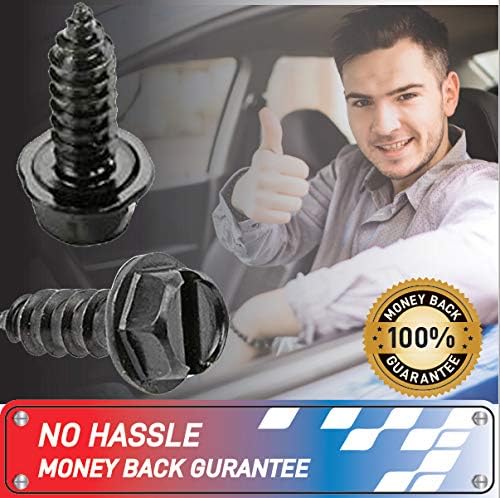USA Fastener Stainless Steel Screws | Rust Proof, Chrome Locking Screws Set of 4 for License Plate Security to Secure Frames and Covers