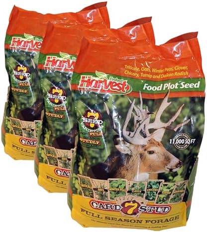 Evolved Harvest 7 Card Stud Adaptive Food Plot Seed - Full Season High-Protein & Minerals Forage for Deer