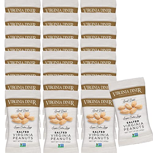 Virginia Diner Salted Virginia Peanuts - XL Gourmet Peanuts Non-GMO, Preservative Free Gifts from Virginia Since 1929-18 Oz Can