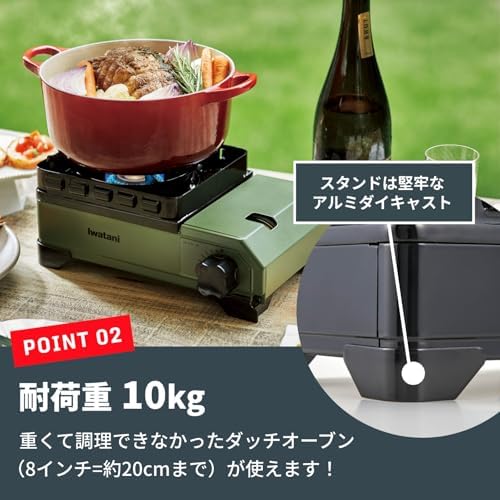 Iwatani Body: Steel Plate, Cassette Stove, Tough Maru Jr. Made in Japan, Dutch Oven, Olive