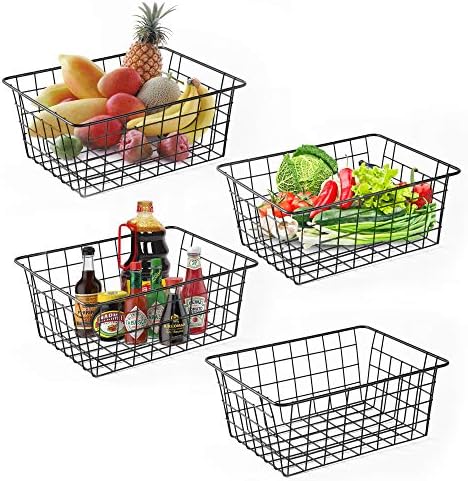 Wire Baskets for Organizing 4 Pack Pantry Baskets For Storage 11x8.7x4.7in
