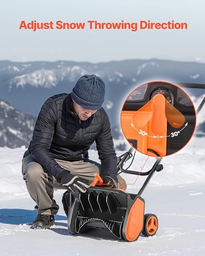 VEVOR Corded Electric Snow Shovel, 12A 17 inch Snow Shovel, 60° Adjustable Chute, 20 ft Throwing Distance, Snowthrower with Dual Safety Switch