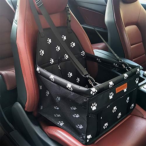 Dog Car Seat Puppy Portable Pet Booster Car Seat with Clip-On Safety Leash and PVC Support Pipe, Anti-Collapse,Perfect for Small Pets