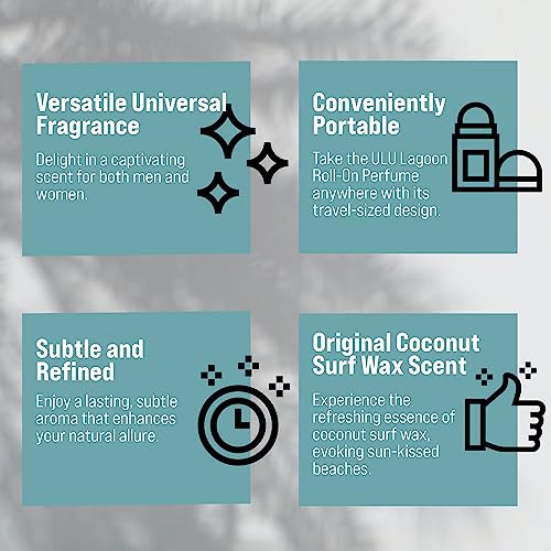 Ulu Lagoon Roll-On Perfume - Travel-Sized Coconut Surf Wax Fragrance, Easy-to-Use and Carry, Universal Scent - Ideal Gift for Beach Lovers!
