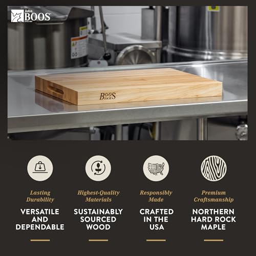 John Boos - R2015 Platinum Commercial Series Maple Wood Edge Grain Reversible Cutting Board, 20 Inches x 15 Inches x 1.75 Inches
