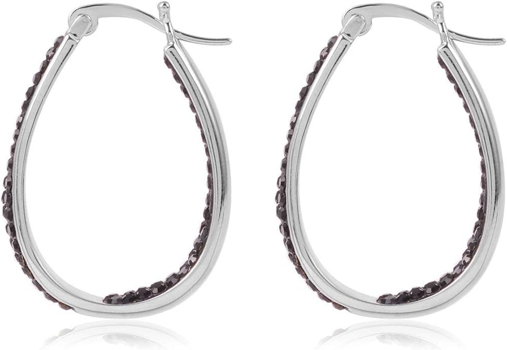 Shop LC Crystals Inside Out Hoop Hoops Earrings Platinum Plated Fashion Jewelry Unique Birthday Gifts for Women