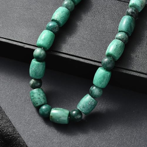 Green Jasper 490.00 ctw Beaded Necklace in Platinum Over 20 Inches