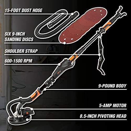 WEN Drywall Sander, Variable Speed with 15 ft. Hose (6369)