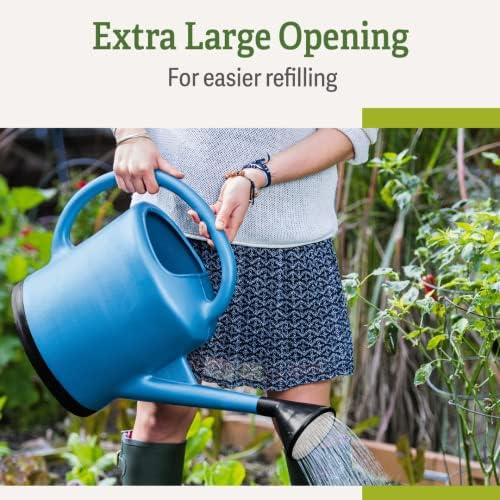 Gardener's Supply Company French Blue Watering Can, 3 Gallon, Blue | Indoor Outdoor, Water Container for Plants and Garden