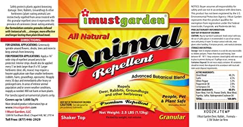 I Must Garden Deer/Rabbit/Groundhog Repellent: All-Weather, Natural - 5lb | All-Weather, Natural