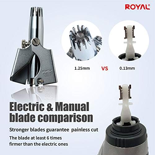 ROYAL [Made in Korea] Nose Hair Trimmer for Men Birdie, Manual, Battery-Free, Waterproof, Painless with Twelve Dual-Edged Blades, Present, Gift