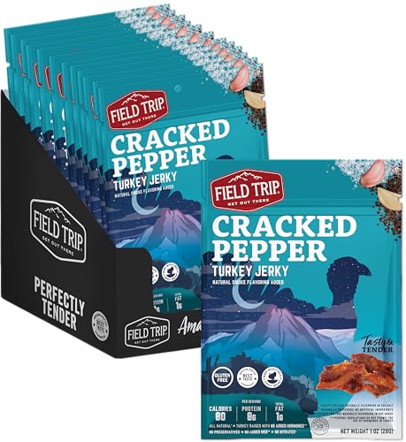 Field Trip Beef Jerky, Original, 1 Oz Bag, 12 Bags/carton | Grass Fed Beef Jerky, Healthy Gluten Free Snacks, All Natural, Paleo-Friendly Beef Jerky, High Protein, Low Carb, No Nitrates