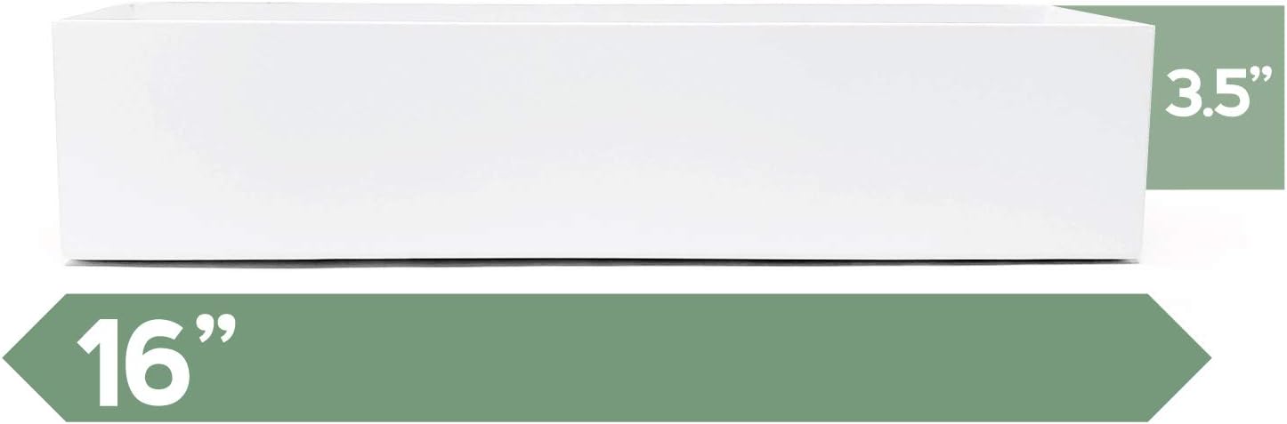 Buhbo Modern Metal Trough Rectangle Planter 32 inch, White