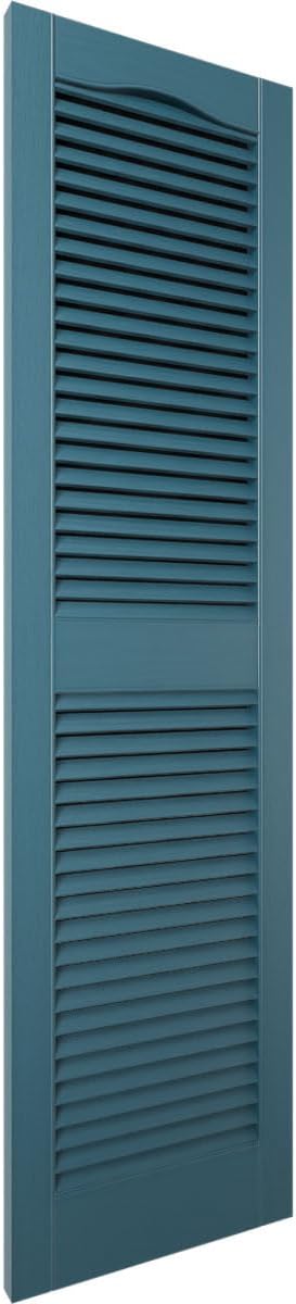 14 1/2"W x 60"H EverColor Open Louver Exterior Vinyl Shutters, w/Installation Shutter-Lok's & Matching Screws (Per Pair), Black