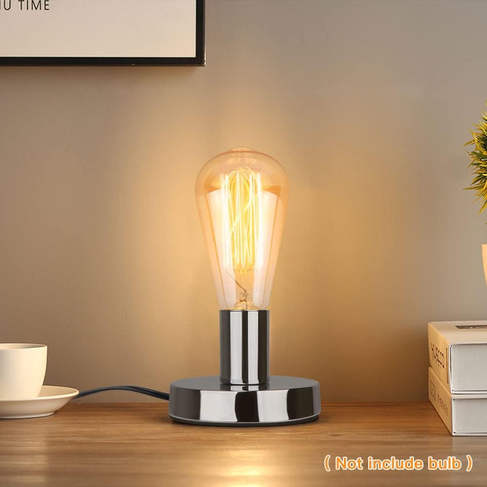 Helunsi Industrial Table Lamp Base, Black E26 E27 Lamp Base Without Shade