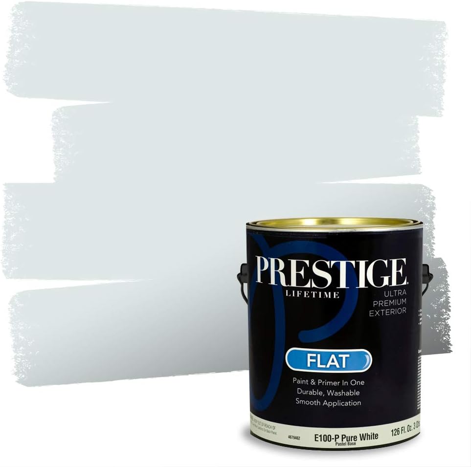 Prestige Paints E400-P-SW6506 Exterior Paint and Primer in One, 1-Gallon, Satin, Comparable Match of Sherwin Williams Vast, 1 Gallon, SW45-Vast Sky