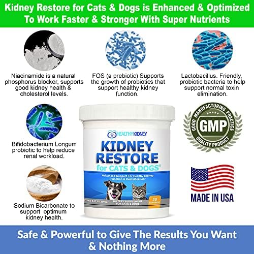 Cat and Dog Kidney Support, Natural Renal Supplements to Support Pets, Feline, Canine Healthy Kidney Function and Urinary Tract. Essential for Pet Health, Pet Alive, Easy to Add to Cats and Dogs Food