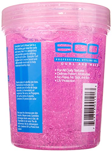 Ecoco Eco Style Hair Gel - Curl And Wave - Anti-Itch, Alcohol-Free Formula - Perfect Hold For Angled Or Tapered Sides - Ideal For Wavy Hair - No Flakes - Not Animal Tested - Moisturizes - 8 Oz