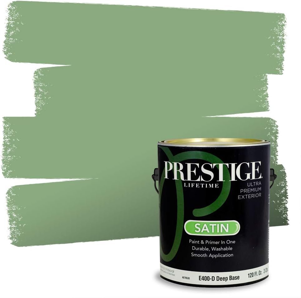 PRESTIGE Paints Exterior Paint and Primer In One, 1-Gallon, Semi-Gloss, Comparable Match of Sherwin Williams* Shamrock*