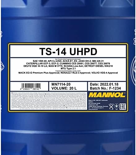 MANNOL 7114 Professional Formula Synthetic Oil 15W40 for Trucks and Buses, 20L