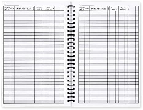 Side Spiral Bound Slate Gray Checkbook/Transaction Register
