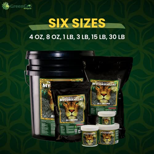 GreenGro Myco Mycorrhizal Inoculant, 8 oz, from Superior Strains | Ultrafine, Water Soluble Root Enhancer, Improves Nutrient Uptake, Eases Transplant, Indoor & Outdoor Plant Fertilizer
