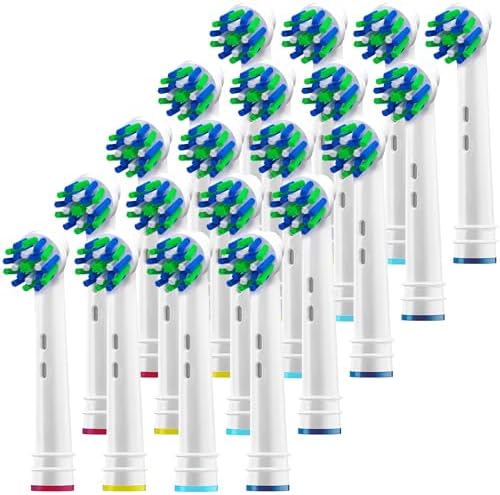 Alayna Toothbrush Heads Compatible with Oral-B, Cross-Style, 4 Pack | Replacement Brush Head Refills Compatible with Braun Oral-B Electric Toothbrushes and Most Click-On Handles