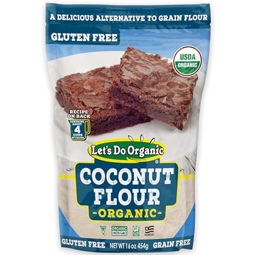 Let's Do Organic Coconut Flour, For Baking, Gluten Free - 16 Oz (Pack of 6) | Wheat Flour Alternative, High in Fiber & Protein, Non-GMO Project Verified, USDA Organic