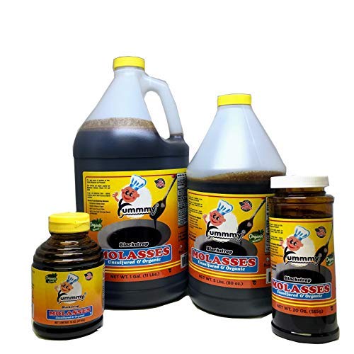 Yummmy Blackstrap Molasses - Melasa de caña, 1 Gal (128 FL OZ), Kosher Certified, Dark Color, BPA free container, Unsulfured, All Natural