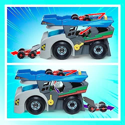 PJ MASKS Power Heroes Hero Hauler Truck Playset with 2 Duo Racer Superhero Toy Cars, Preschool Toys for Boys and Girls