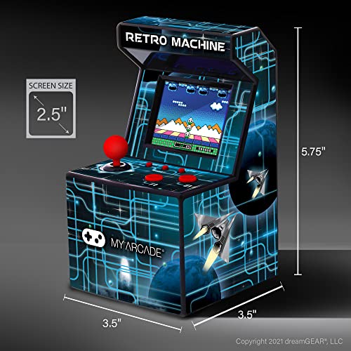 My Arcade Retro Machine Playable Mini Arcade: 200 Retro Style Games Built In, 5.75 Inch Tall, Powered by AA Batteries, 2.5 Inch Color Display, Speaker
