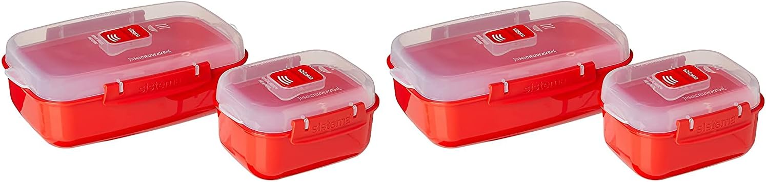 Sistema Heat & Eat Microwaveable Food Steamer with Removable Steamer Basket & Steam Release Vents, Large 3.2L Capacity, Dishwasher & Freezer-Safe, BPA-Free