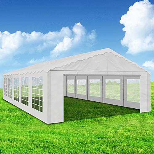 AMERICAN PHOENIX Party Tent 20x20 ft Heavy Duty Canopy Shelter for Wedding Event Fair with Fire Retardant Roof with Sidewalls and Windows White (20x20 - PE)