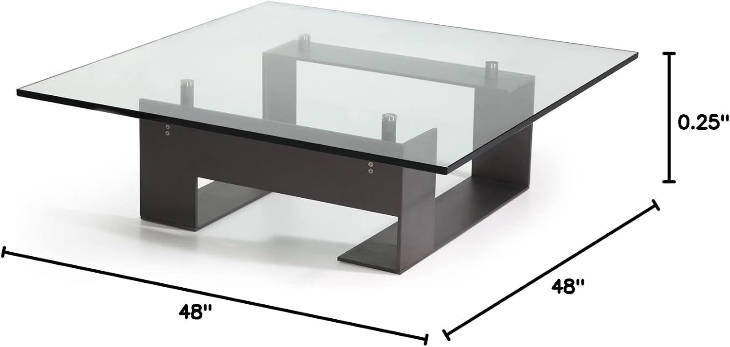 Clear Tempered Glass Table Top 22 Inch Square Flat Polished Edge with 1/4 Inch Thickness for Dining, Coffee or Side Tables by Fab Glass and Mirror