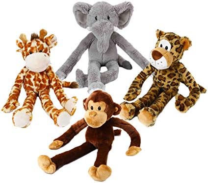 Multipet Swingin' Safari Monkey Dog Plush Toy - Squeaky Dog Toy for All Dogs - Extra Soft Plush Dog Toy - Stuffed Animal Dog Toy for Cuddling & Playing - Cute Dog Pet Toy (27”, Brown, 5 Squeakers)