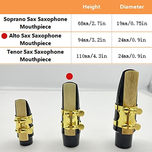 Alto Sax Mouthpiece Set with Gold Metal Ligature Pads and Reed | includes two cushion pads, standard alto sax fit, full replacement kit