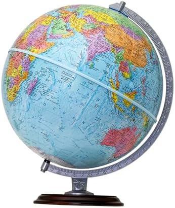 Replogle Student - Educational Classic World globe, Blue Ocean, Raised Relief feature, including a bonus map, made in USA, 12"/30cm diameter
