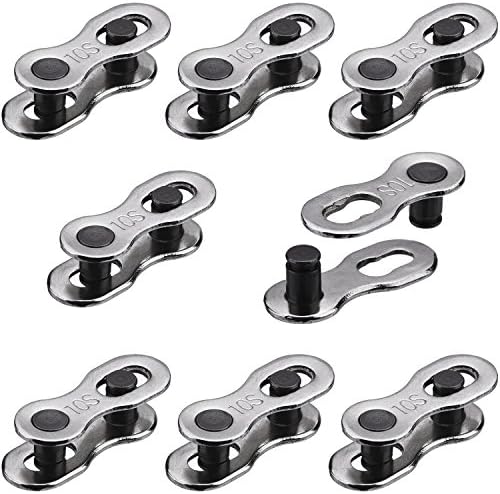 8 Pairs Bicycle Missing Link for 6, 7, 8, 9, 10 Speed Chain Master Link for Bicycle Chain Reusable Bike Parts, Silver