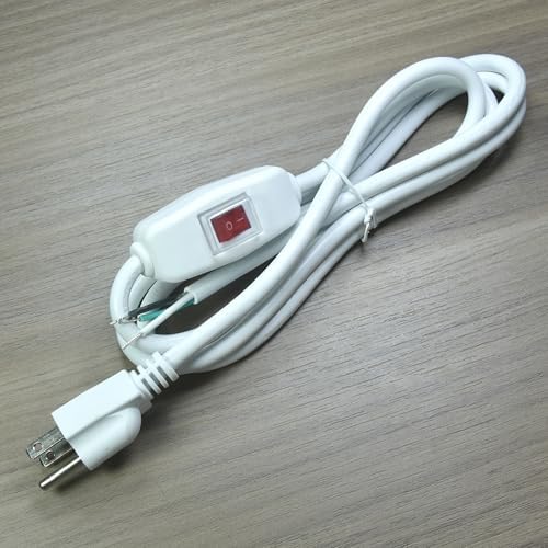 FILSHU 6ft 18 Gauge 3 Prong AC Power Cord with On Off Switch