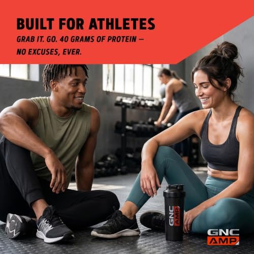 GNC AMP Wheybolic 40, Chocolate, 14 oz, 12 Bottles | Ready to Drink Whey Protein with 40G Protein and Betapower to Support Strength