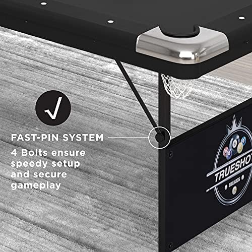 Fat Cat Trueshot 6 Foot Foldable Pool Table, Folding Billiard Table with Leg Levelers, K-818 Bumpers, Space Saving Design, Includes Cues and Balls