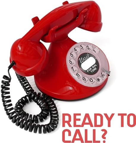 Opis FunkyFon Cable: A Vintage Landline Telephone, The Retro Phone Green for Home, and Old Fashioned Telephones in red