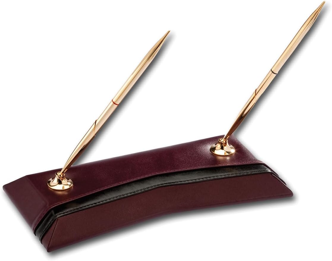 Dacasso Burgundy Leather Desk Set, 8-Piece