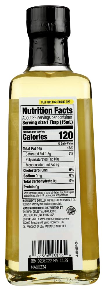 Spectrum Refined Walnut Oil 16 Fl Oz (Pack of 2)