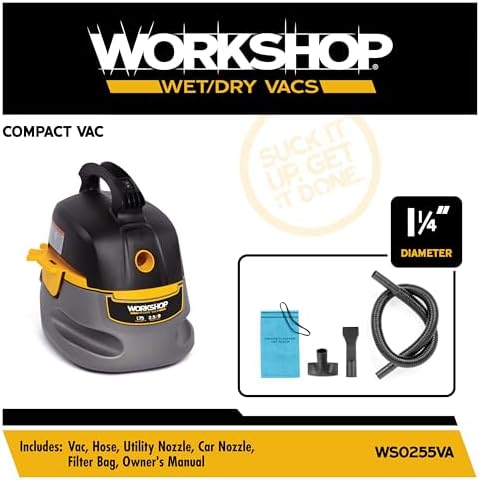 WORKSHOP Wet/Dry Vacs WS0255VA 2.5-Gallon 1.75 Peak HP Shop Vacuum Cleaner